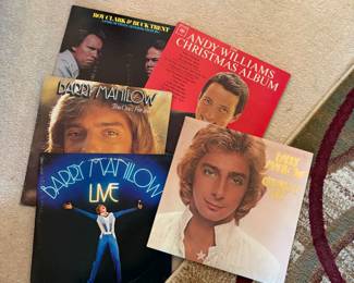 Albums of all genras.  Bary Manilow, Andy Williams, Roy Clark, Abba. Nice collection John Denver, Musicals, David Soul, Imperials, Dolly Parton and Kenny Rogers Christmas Album, Classical, Country, Pop
