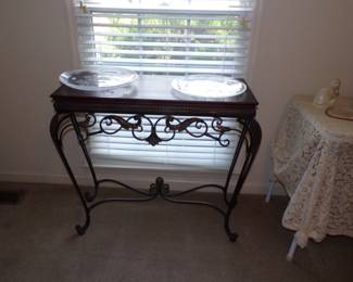 Mahogang & iron table