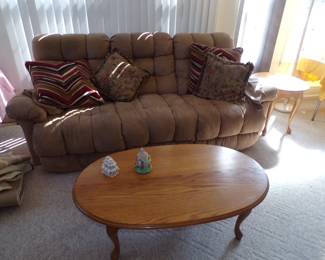 Sofa, oak tables