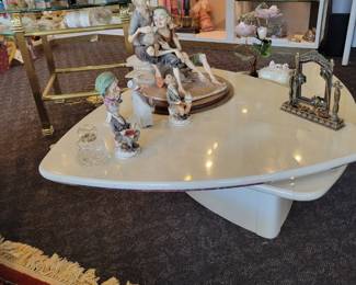 Karl Springer Style Two Tier Rotating Coffee Table.