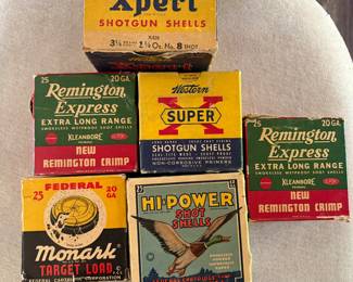 Empty shotgun shell boxes - vintage