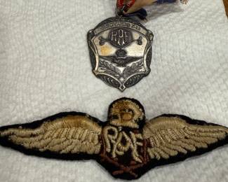 Royal Air Force patch and medal