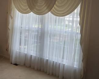 1st photo of Two Sets of Curtains, Valance & Rods for $80   
NOTE:  The sheers are NOT included.
