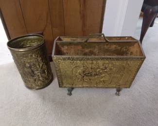 Matching European Magazine Rack & Trashcan