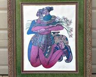 6. Art: Charles Bibbs, "More Lilies," Signed and Numbered, Edition 881/2500, 1999, 42" w x 49" h, Framed, Includes COA - Missing glass, $395