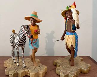 Thomas Blackshear’s Ebony Visions Jamboree Parade Collection Figurines, “Jack & Zack” and “Birdy”