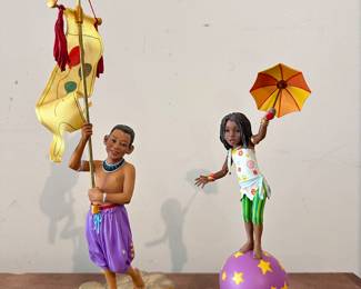 Thomas Blackshear’s Ebony Visions Jamboree Parade Collection Figurines, “Skeeter” and “Tiny Tina”