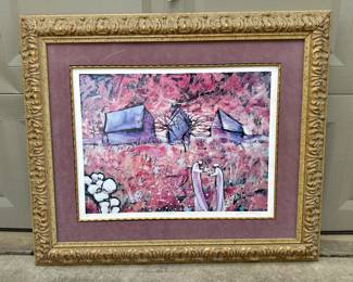 Art: Jerry & Terry Lynn (Twin), "Cotton I," Signed and Numbered Lithograph, Edition 151/850, 38.5" w x 33" h, Framed - No glass, scratch on matting, 