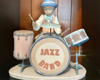 Lladró Porcelain Figurine, Jazz Band Collection, Jazz Drums