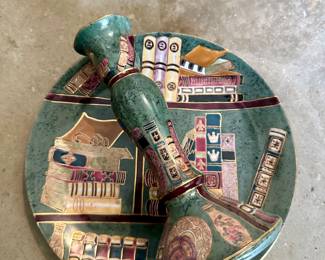 Decorative Plate and Candlestick Holder 