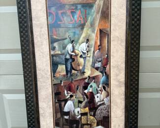 Didier Lourenco, "Red Jazz," Print, 38" w x 19" h, Framed
