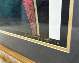 5. Art: Charles Bibbs, "Lean on Me," Signed & Numbered Lithograph, Edition 98/1000, 31.5" w x 39.5" h, Framed - minor blemish on print, $395