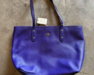 Estate Collection of Purses & Handbags - Vintage, Leather, Boho, and Chic Finds - Coach City Zip Purple Tote