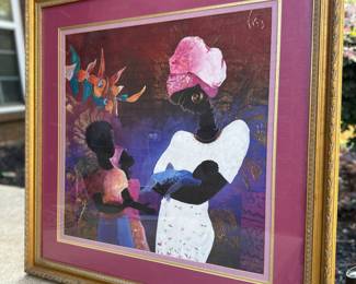 8. Art: Lee White, “Cherish,” Signed & Numbered Lithograph, Edition 373/500, 33" w x 33" h, Framed, $195