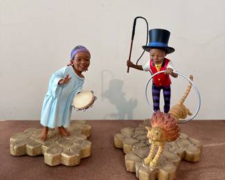 Thomas Blackshear’s Ebony Visions Jamboree Parade Collection Figurines, “Tami Tambourine” and “Leo & Theo”