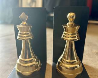 Brass Chess Piece Book Ends