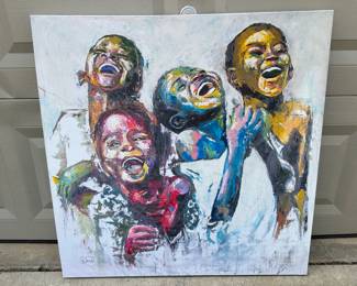 Shai Yossef, "Happy Children," Canvas Print, 31.5" w x 31.5" h