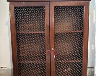 Bookcase Hutch with Wire Mesh Doors