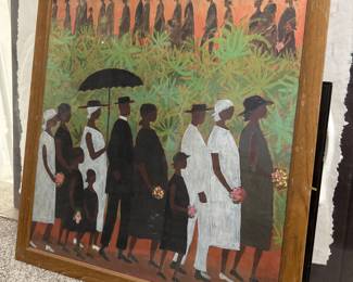 22. Art: Ellis Wilson, "Funeral Procession," Print, 26.5" w x 27.75" h, Framed, $95