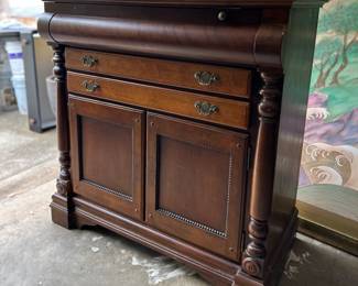 Furniture: Vintage Cherry Folding Bar Buffet, In Fair Condition, 40" w x 41" h x 20" d