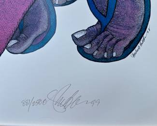 6. Art: Charles Bibbs, "More Lilies," Signed and Numbered, Edition 881/2500, 1999, 42" w x 49" h, Framed, Includes COA - Missing glass, $395