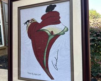 14. Art: Andre Thompson, “Order My Steps Lord,” Limited Edition Tapestry, 40.25" w x 49.5" h, Framed, $395