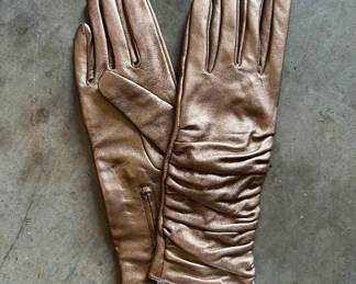 Metallic Leather Gloves