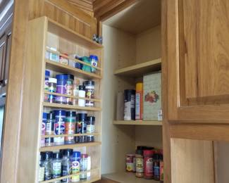 Kitchen cabinetry detail: spice rack
