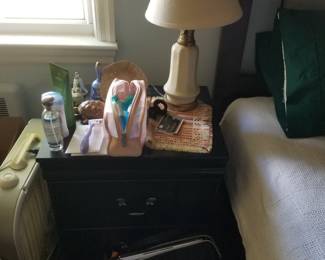End table; table lamp