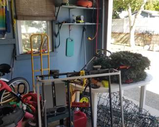 Holiday decor; tables; garage stuff