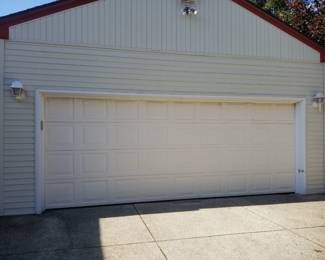 Large garage door with opener