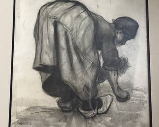 "Peasant Woman Gleaning ", Vincent Van Gogh 