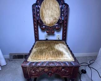 Antique wood carved side chair