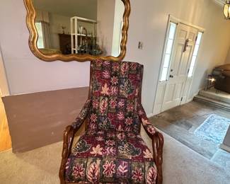 Antique swan arm rocking chair