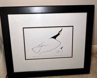 framed art print titled "Mother & Child" by Ojibway artist Benjamin Chee Chee
