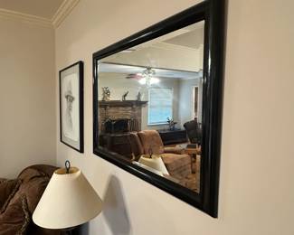 Black framed mirror
