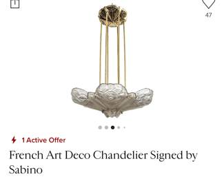 Art deco chandelier- signed Sabino