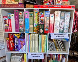 Puzzles (Ravensburger, Master Pieces, Cobble Hill), kids books, games, toys, Hot Wheels, DVDs
