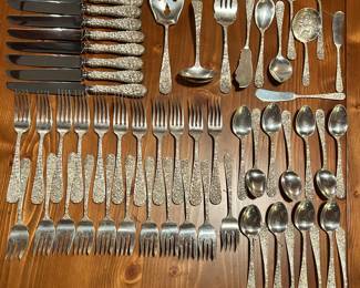 Stieff Sterling Silver Repousse flatware set