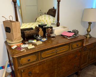 Antique buffet with mirror