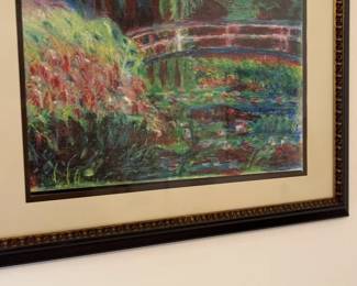 Monet's Water Lilies Print in Decorative Frame