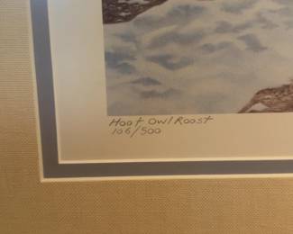 Signed Framed Print ‘Hoot Owl Roost' by Bruce S. Garrabrandt (29” x 25”)