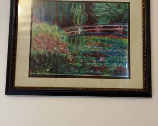 Monet's Water Lilies Print in Decorative Frame