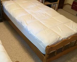 Single Sized Bed Franes with Mattress Toppers (two available - priced individually)