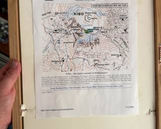 Vintage Framed Print of Mount Kilimanjaro (12.5” x 17.5”)