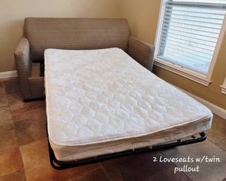 2 Loveseats w/twin bed pullout $200 each 
