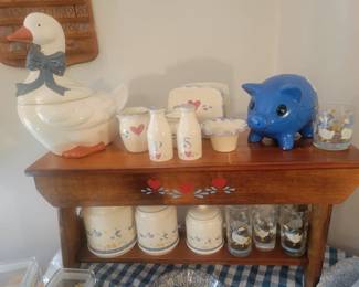 vintage ducks items and spatterware 