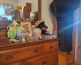 Cherry dresser and mirror