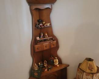 Hallway shelves and figurines