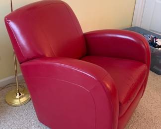 Red Leather Club Chair